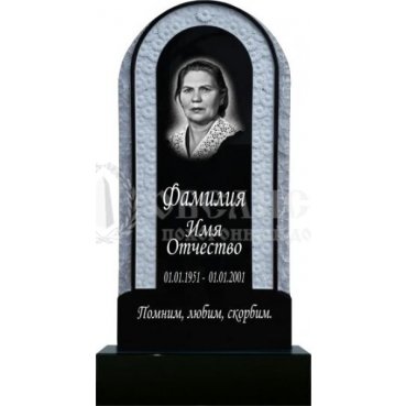 Фрезерованный памятник из гранита с эпитафией №70
